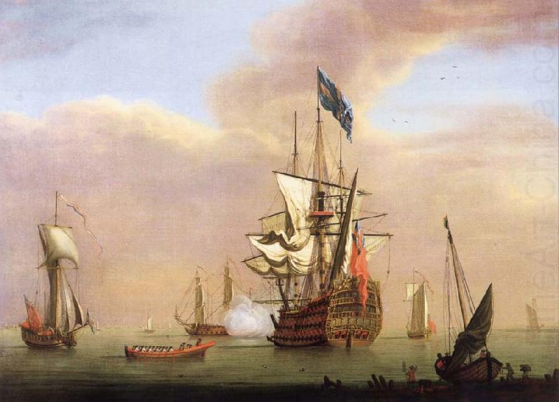 Stern view of the first-rate Britannia, Monamy, Peter